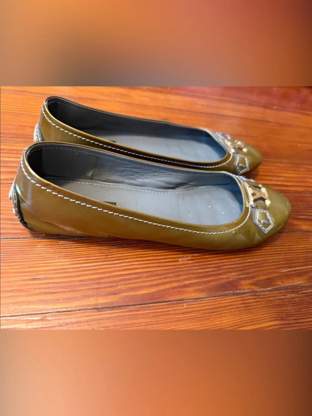 Authentic Louis Vuitton Patent Leather Oxford Ballet Flats Size 39.5